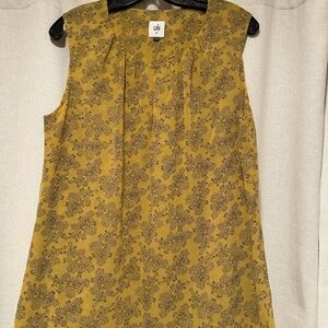 CAbi Yellow Patterned Sleeveless Blouse